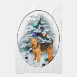 Welsh Terrier Christmas Handtuch