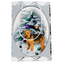Welsh Terrier Christmas Mittlere Geschenktüte