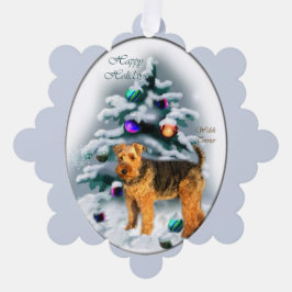 Welsh Terrier Christmas Ornament Karte