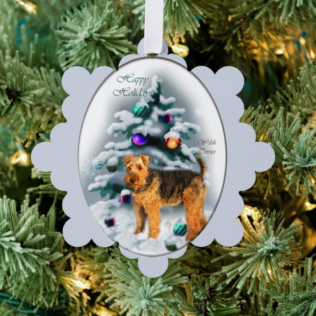 Welsh Terrier Christmas Ornament Karte (Insitu (Baum))