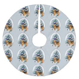Welsh Terrier Christmas Polyester Weihnachtsbaumdecke