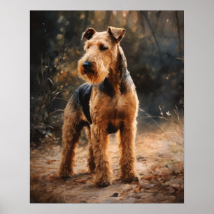 Welsh Terrier Dog Art Print Poster