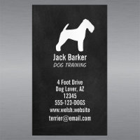 Welsh Terrier Dog Silhouette Chalkboard Style