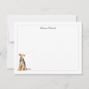 Welsh Terrier Grau Border Personalisiert Mitteilungskarte