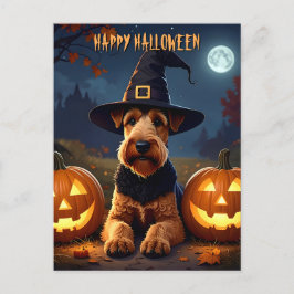 Welsh Terrier Halloween Postkarte