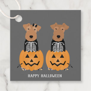 Welsh Terrier Halloween Skeleton Geschenkanhänger