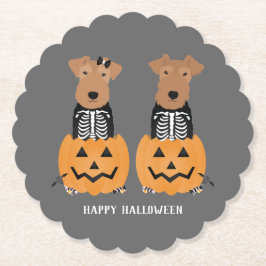 Welsh Terrier Halloween Skeleton Untersetzer