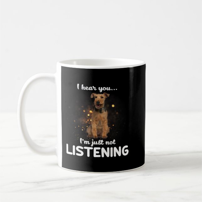 Welsh Terrier Hund höre ich Sie nicht hören Kaffeetasse (Links)