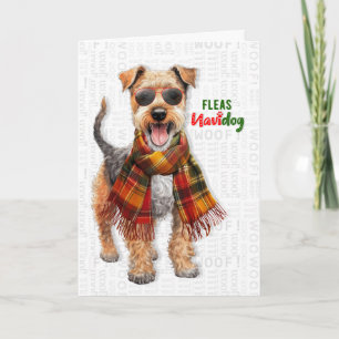 Welsh Terrier Hund Lustige Flöhe Navidog Weihnacht Feiertagskarte