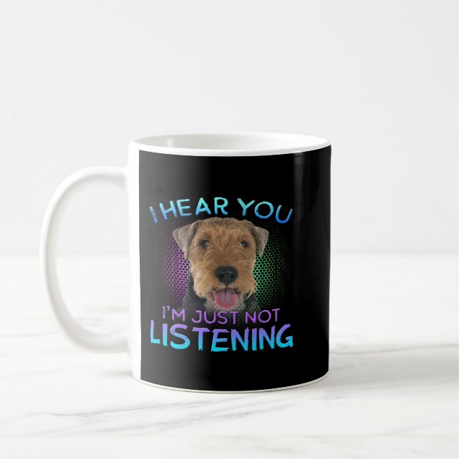 Welsh Terrier Ich höre Sie nicht zuhören Kaffeetasse (Links)