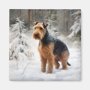 Welsh Terrier Lass es schneien Weihnachten Magnet