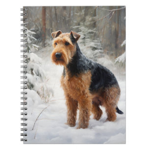 Welsh Terrier Lass es schneien Weihnachten Notizblock