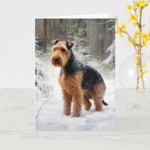 Welsh Terrier Let It Snow Weihnachten Karte