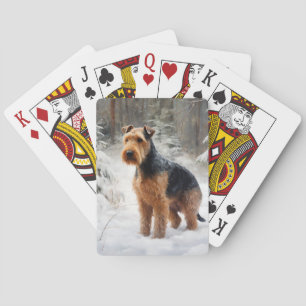 Welsh Terrier Let It Snow Weihnachten Spielkarten
