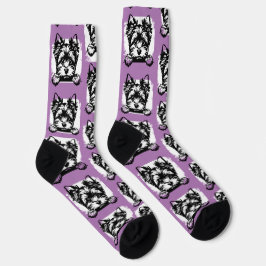 Welsh Terrier Lila Puppy Personalisiert Theme Socken