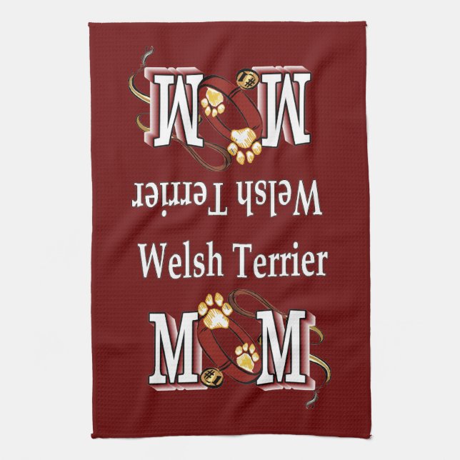 Welsh Terrier Mama Geschenke Geschirrtuch (Vertikal)