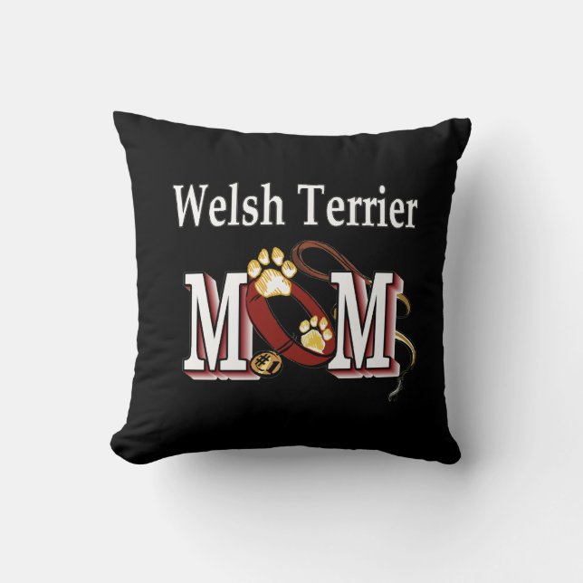 Welsh Terrier Mama Geschenke Kissen (Vorderseite)