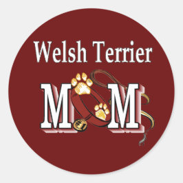 Welsh Terrier Mama Geschenke Runder Aufkleber