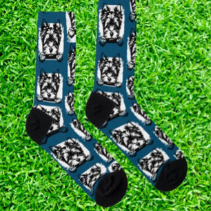 Welsh Terrier Navy Welppy Personalisiertes Thema Socken