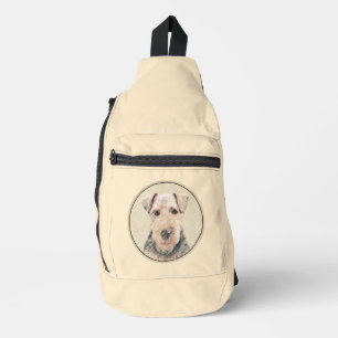 Welsh Terrier Painting WT Niedlich Original Hunde Crossbody Bag