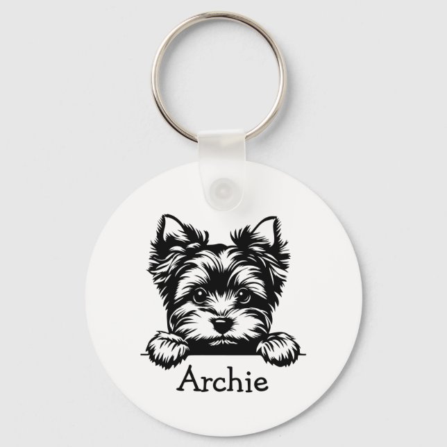 Welsh Terrier Puppy Personalisiert Theme Schlüsselanhänger (Vorderseite)