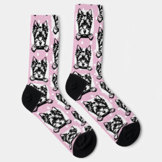Welsh Terrier Puppy Pink Dots Thema Socken