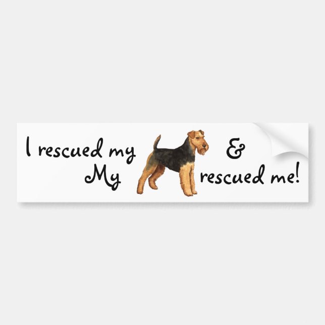 Welsh Terrier Rescue Autoaufkleber (Vorne)