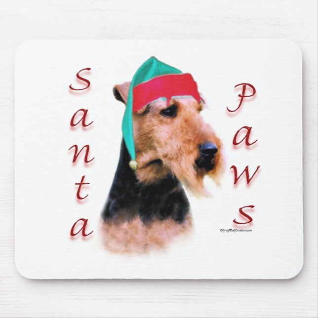 Welsh Terrier Santa Paws Mousepad (Vorne)