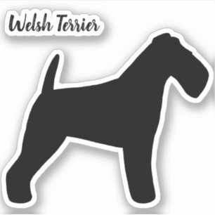 Welsh Terrier Silhouette Hunde Rasse Vinyl Sticker