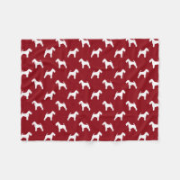 Welsh Terrier Silhouetten Muster Rot und Weiß