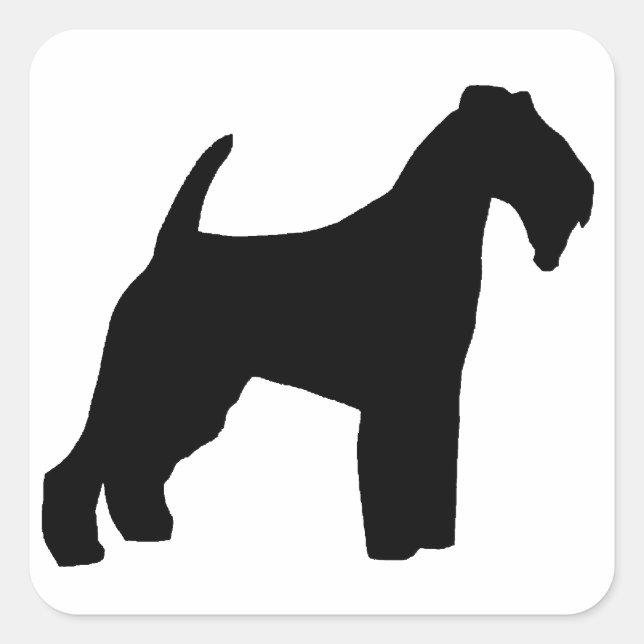 Welsh Terrier silo Quadratischer Aufkleber (Vorderseite)