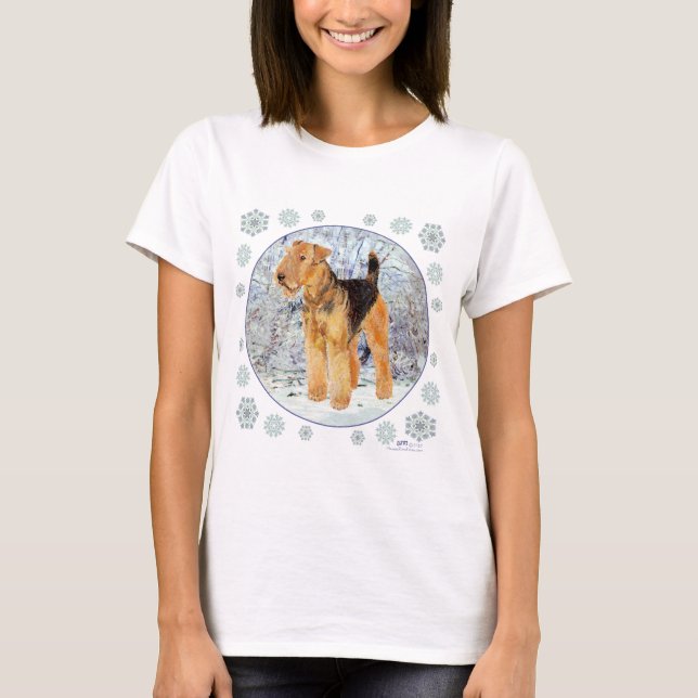 Welsh Terrier Snowflakes T-Shirt (Vorderseite)