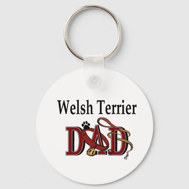 Welsh Terrier Vater Geschenke Schlüsselanhänger (Vorderseite)