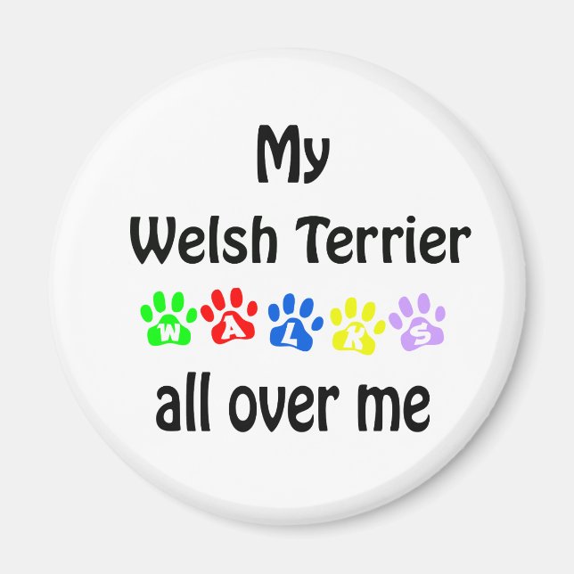Welsh Terrier Walks Design Magnet (Vorne)
