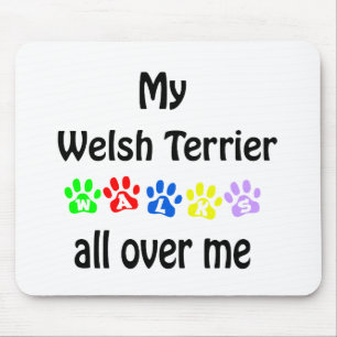 Welsh Terrier Walks Design Mousepad