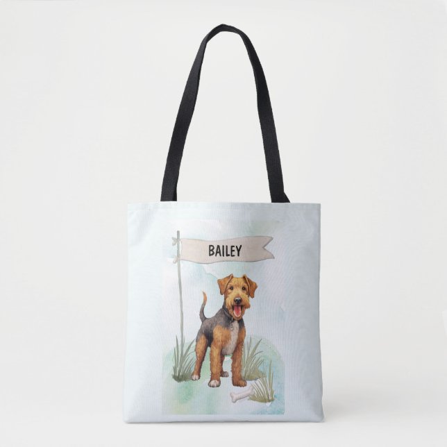 Welsh Terrier Wasserfarbe Personalisierter Hund (Vorderseite)