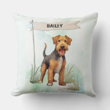 Welsh Terrier Watercolor Personalized Dog