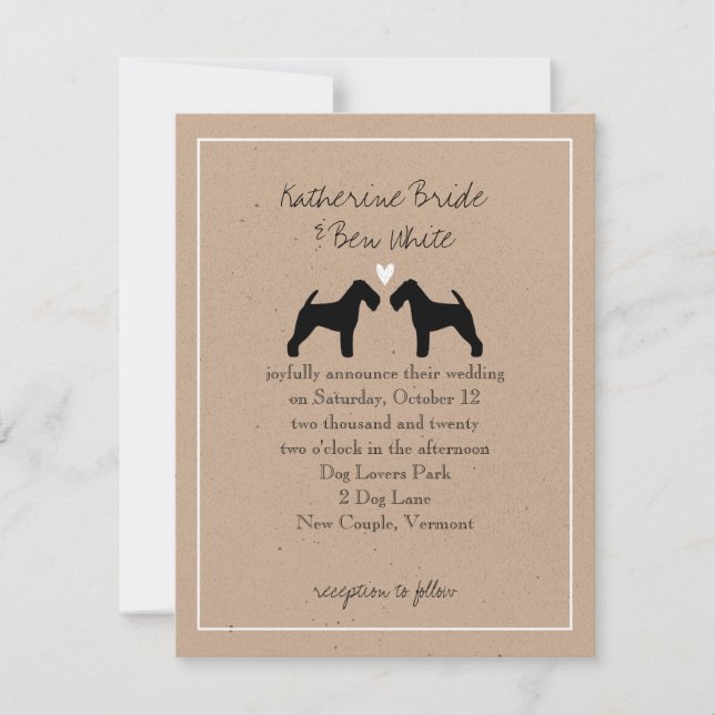 Welsh Terriers Wedding Einladung (Vorderseite)