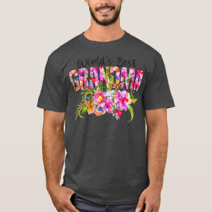 WELT39S BEST GRANDMA Großmutter Vintag Rosa Flo T-Shirt