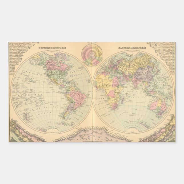 Welt 10 rechteckiger aufkleber (Vorderseite)