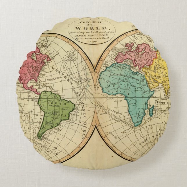 Welt 3 rundes kissen (Vorderseite)