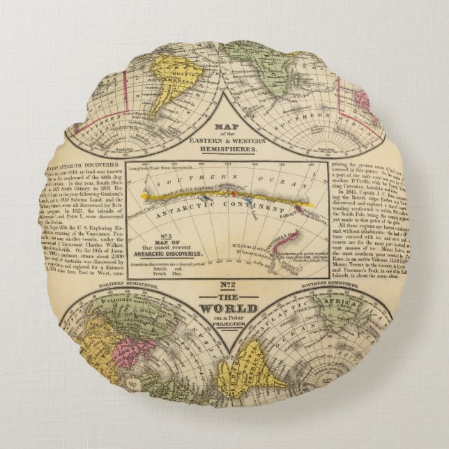 Welt 7 rundes kissen (Vorderseite)