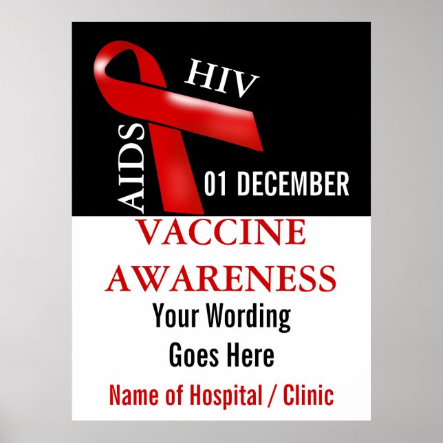 Welt-AIDS-Tag Bewusstsein DIR-Rotes Band Poster (Vorne)