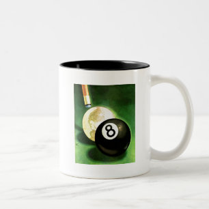 Welt als Cue Ball Zweifarbige Tasse