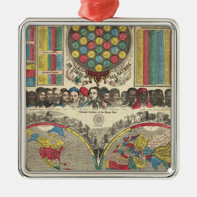 Welt bei einer Ansicht Silbernes Ornament (Vorne)