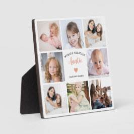 Welt Beste Tante 8 Foto Collage Pink Herz Fotoplatte