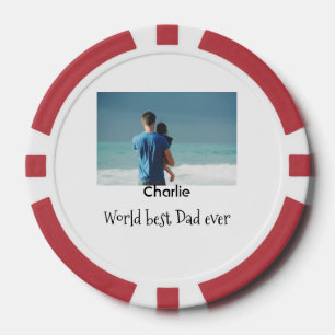 welt bester vater jemals foto name datum einfache pokerchips