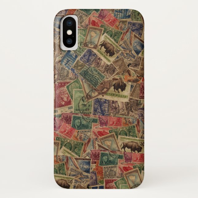 Welt-Briefmarkensammlung Case-Mate iPhone Hülle (Rückseite)