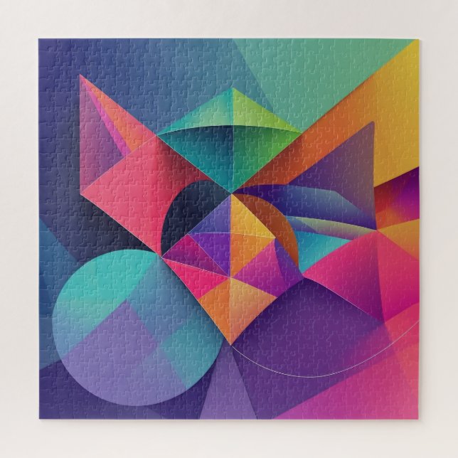 Welt der farbenfrohen Geometrie Puzzle (Vertikal)