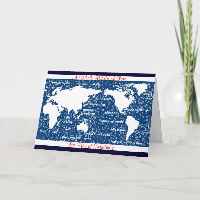 Welt der Weihnachtskarte der Liebe Feiertagskarte (Vorderseite)